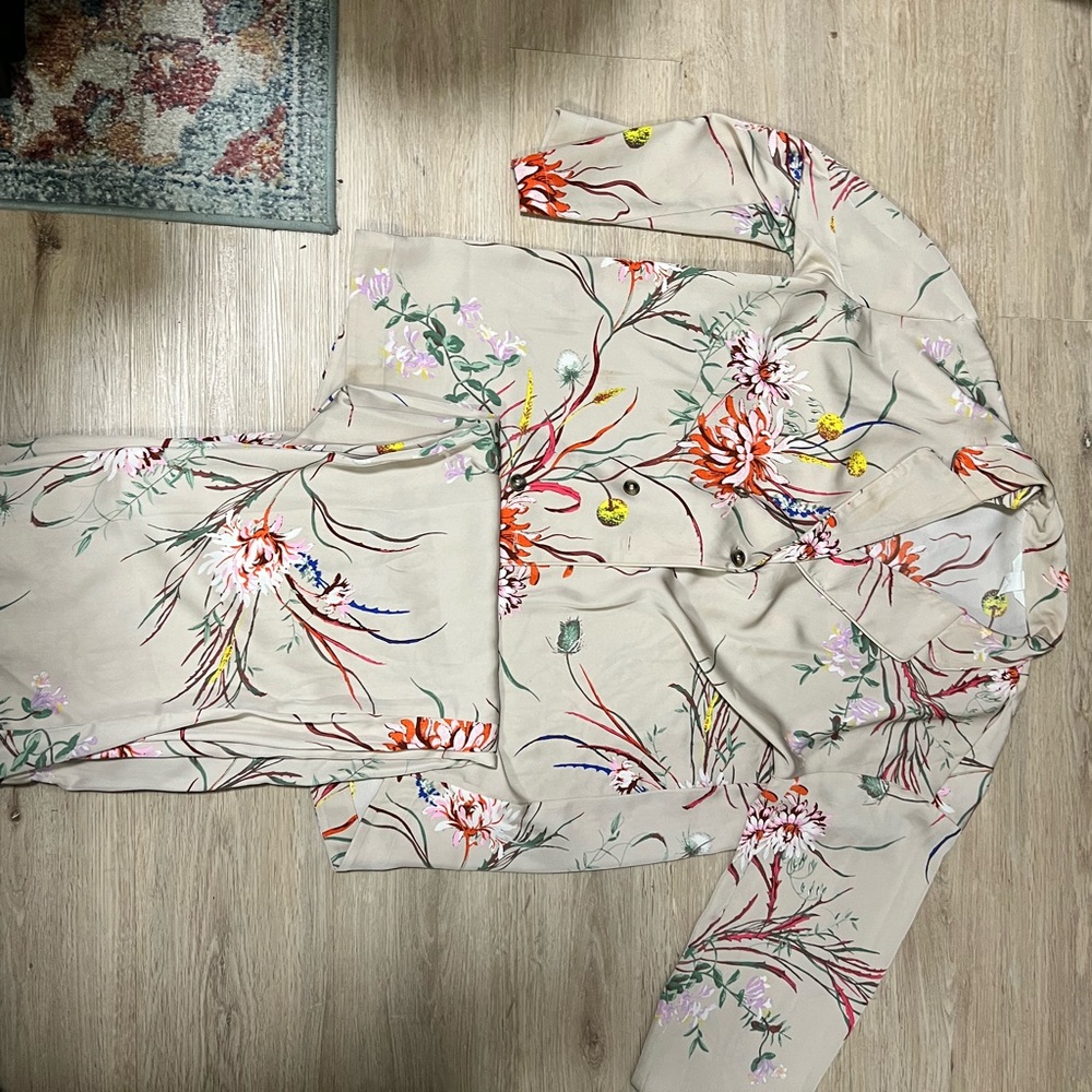 H&M Floral satin Co-ord set